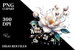 Gardenia with Metallic Insertions, PNG Product Image 2