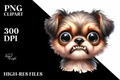 Watercolor Puppy Big Eyes Clipart Product Image 1