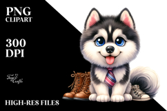 Siberian Husky Tie Caricature-Clipart Product Image 2