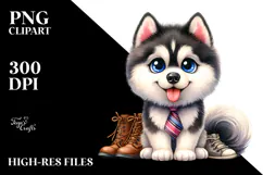 Siberian Husky Tie Caricature-Clipart Product Image 2