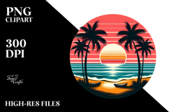 Retro Tropical Beach Sunset, 20 oz Tumbler Product Image 2
