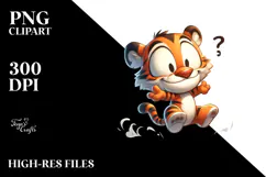 Goofy Cartoon Tiger PNG Product Image 2