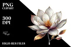Magnolia with Watercolor Splash PNG Product Image 2