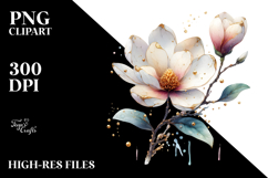 Magnolia with Watercolor Splash PNG Product Image 2
