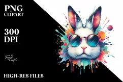 Bunny Sunglasses Quirky Colorful | Clipart Product Image 1