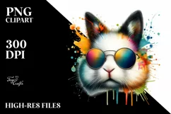 Bunny Sunglasses Quirky Colorful | Clipart Product Image 1