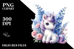 Pastel Unicorn Baby Delphinium | Sublimation | Clipart Product Image 3