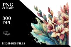 Stained Abstract Wooden Gladiolus | Clipart Product Image 1