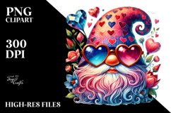 Valentines Gnome with Heart Sign, PNG Product Image 2