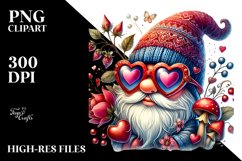 Valentines Gnome with Heart Sign, PNG Product Image 2