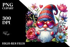 Valentines Gnome with Heart Sign, PNG Product Image 2
