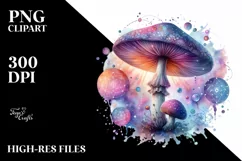 Detailed Pastel Mystical Mushroom, PNG Product Image 3