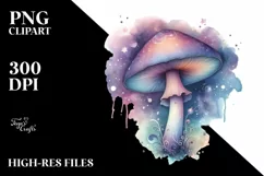 Detailed Pastel Mystical Mushroom, PNG Product Image 3