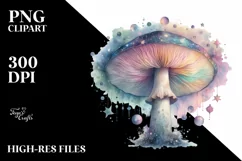 Detailed Pastel Mystical Mushroom, PNG Product Image 3
