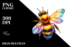 Vibrant Bee Watercolor Clipart Product Image 2