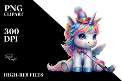 Colorful Baby Unicorn Puck PNG Product Image 2