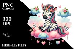Boho Zebra on Cloud, PNG Product Image 2