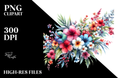 Colorful Hawaiian Flowers PNG Product Image 2