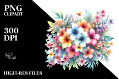 Colorful Hawaiian Flowers PNG Product Image 2