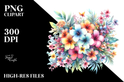 Colorful Hawaiian Flowers PNG Product Image 2