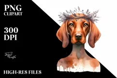 Standing Vizsla Watercolor Clipart Product Image 1
