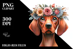 Watercolor Vizsla Big Eyes, Standing Up Human Like Wreath on Product Image 2