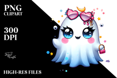 Funny Cute Ghost Watercolour PNG Product Image 2