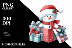 Cute Snowman & Owl PNG Product Image 1
