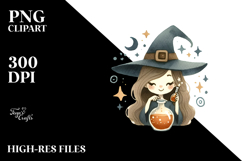 Retro Smiling Witch PNG Product Image 2