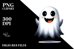 Funny Halloween Ghost Clipart Product Image 2