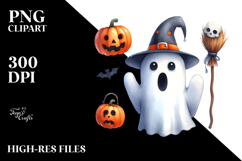 Funny Halloween Ghost Clipart Product Image 2