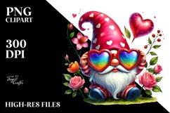 Valentines Gnome Sunglasses PNG Product Image 2