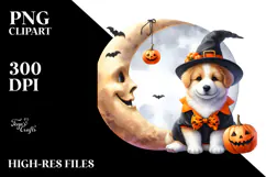 Puppy in Halloween Costume PNG Product Image 2