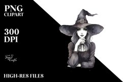 Washed Watercolor Gothic Witch | Tshirt|Tumbler|Mug|Clipart Product Image 1