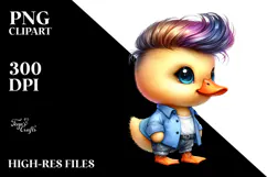 Cool Baby Duck Watercolor Drawing PNG Product Image 2