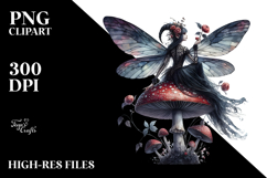 gothic fairy mushroom back view Product Image 2