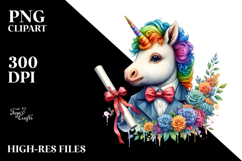 Colorful Baby Unicorn Diploma PNG Product Image 2