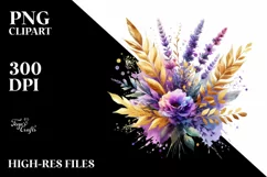 Vibrant Bouquet with Lavender, GOLD FOIL Splash Product Image 3