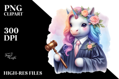 Colorful Baby Unicorn Judge PNG Product Image 2