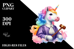 Colorful Baby Unicorn Judge PNG Product Image 2