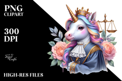 Colorful Baby Unicorn Judge PNG Product Image 2