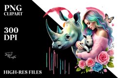 Baby Rhino with Heart PNG Product Image 2