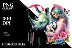 Baby Rhino with Heart PNG Product Image 2