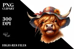 Highland Cow Watercolor | Sublimation Clipart Product Image 3