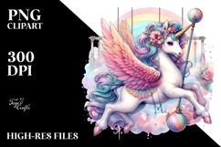 Colorful Baby Unicorn in Swing Club PNG Product Image 2