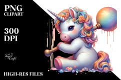 Colorful Baby Unicorn Swing Club PNG Product Image 2