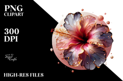 Abstract Hibiscus, Watercolor PNG Product Image 2