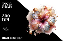 Abstract Hibiscus, Watercolor PNG Product Image 2