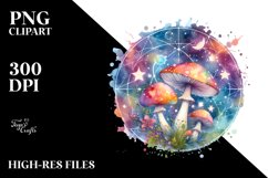 Magical Celestial Astral Mushroom Clipart Product Image 3