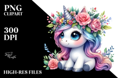 Playful Baby Unicorn Drawing with Cool Haircut, Transparent Product Image 2
